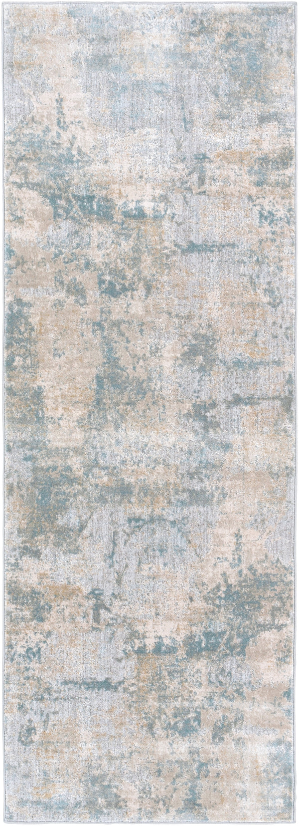 Brunswick BWK-2307 Modern Polyester, Polypropylene Rug BWK2307-2773 Sage, Light Gray, White, Ice Blue, Olive, Teal 50% Polyester, 50% Polypropylene 2'7" x 7'3"