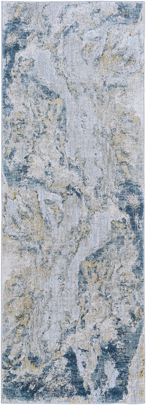 Brunswick BWK-2309 Modern Polyester, Polypropylene Rug BWK2309-2773 Sage, Light Gray, White, Ice Blue, Olive, Teal, Khaki, Charcoal 50% Polyester, 50% Polypropylene 2'7" x 7'3"