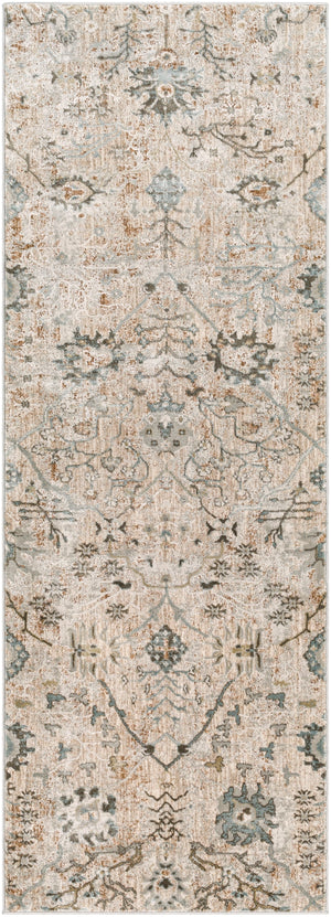 Brunswick BWK-2311 Traditional Polyester, Polypropylene Rug BWK2311-2773 Ivory, Beige, Khaki, Tan, Medium Gray, Dark Green 50% Polyester, 50% Polypropylene 2'7" x 7'3"