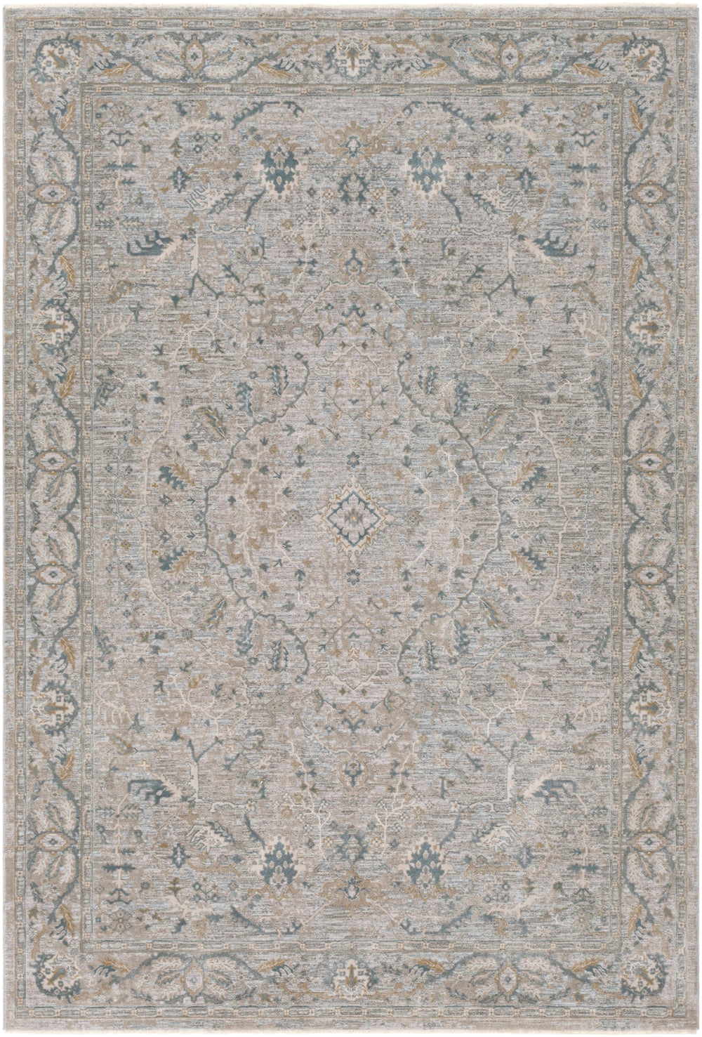 Brunswick BWK-2313 Traditional Polyester, Polypropylene Rug BWK2313-9122 Beige, Khaki, Sage, Denim, Dark Green 50% Polyester, 50% Polypropylene 9' x 12'2"