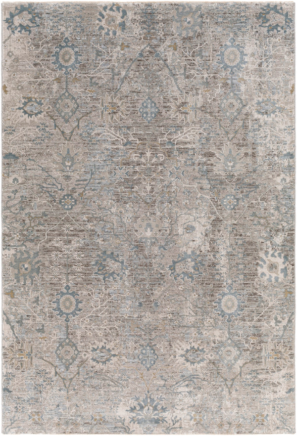 Brunswick BWK-2315 Traditional Polyester, Polypropylene Rug BWK2315-575 Sage, Beige, Khaki, Denim, Medium Gray 50% Polyester, 50% Polypropylene 5' x 7'5"