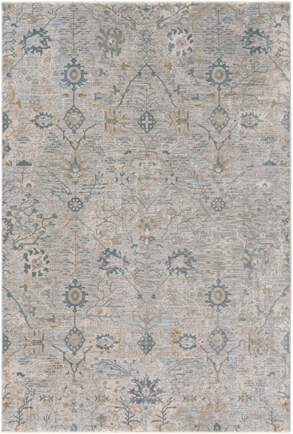 Brunswick BWK-2315 Traditional Polyester, Polypropylene Rug BWK2315-6796 Sage, Beige, Khaki, Denim, Medium Gray 50% Polyester, 50% Polypropylene 6'7" x 9'6"
