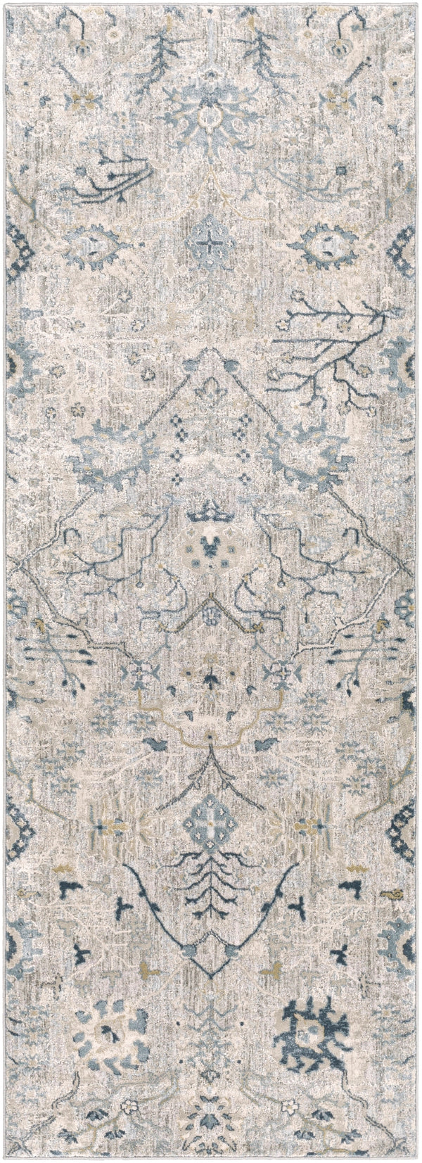Brunswick BWK-2316 Traditional Polyester, Polypropylene Rug BWK2316-2773 Sage, Khaki, Beige, Ivory, Denim, Dark Green 50% Polyester, 50% Polypropylene 2'7" x 7'3"