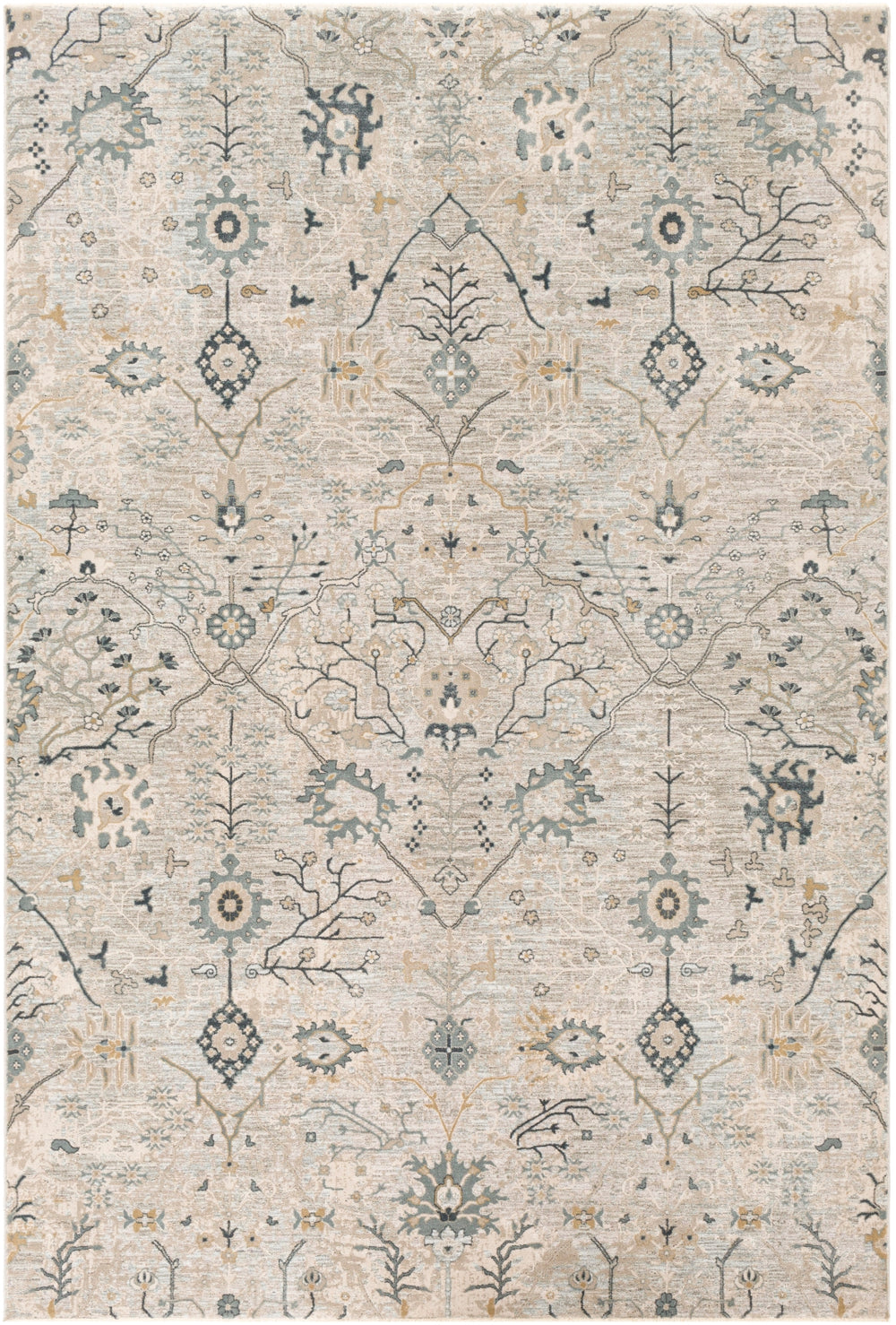 Brunswick BWK-2316 Traditional Polyester, Polypropylene Rug BWK2316-9122 Sage, Khaki, Beige, Ivory, Denim, Dark Green 50% Polyester, 50% Polypropylene 9' x 12'2"