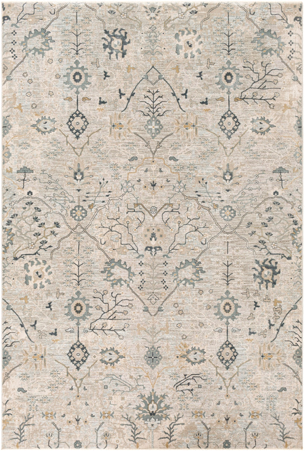 Brunswick BWK-2316 Traditional Polyester, Polypropylene Rug BWK2316-9122 Sage, Khaki, Beige, Ivory, Denim, Dark Green 50% Polyester, 50% Polypropylene 9' x 12'2"