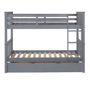 Walker Edison Solid Wood Twin over Twin Mission Design Bunk Bed - Grey in Solid Wood, Painted Finish BWTOTMSGY 842158101822