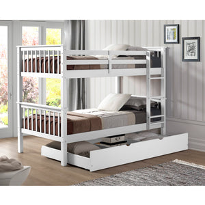 Walker Edison Solid Wood Twin over Twin Mission Design Bunk Bed - White in Solid Wood, Painted Finish BWTOTMSWH 842158101839