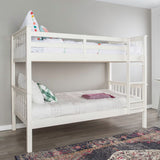Walker Edison Solid Wood Twin over Twin Mission Design Bunk Bed - White in Solid Wood, Painted Finish BWTOTMSWH 842158101839