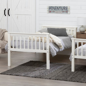 Walker Edison Solid Wood Twin over Twin Mission Design Bunk Bed - White in Solid Wood, Painted Finish BWTOTMSWH 842158101839