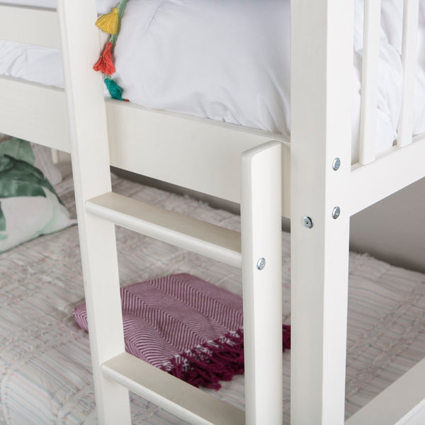 Walker Edison Solid Wood Twin over Twin Mission Design Bunk Bed - White in Solid Wood, Painted Finish BWTOTMSWH 842158101839