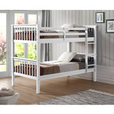 Solid Wood Twin Over Twin Mission Design Bunk Bed - White in Solid Wood, Painted Finish