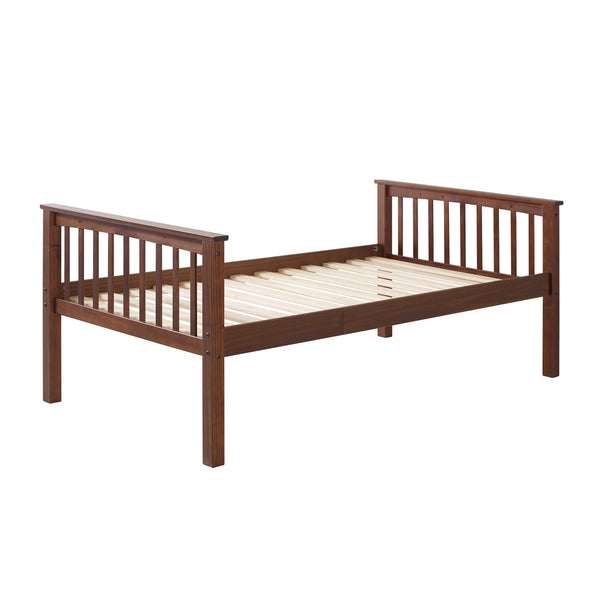 Walker Edison Solid Pine Wood Twin Over Twin Bunk Bed Walnut in Solid Pine Wood BWTOTMSWT 842158145970