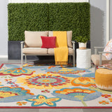 Nourison Aloha ALH25 Outdoor Machine Made Power-loomed Indoor/outdoor Area Rug Multicolor 9' x 12' 99446829887
