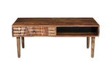 Porter Designs Waves Solid Sheesham Wood Modern Coffee Table Brown 05-196-02-W006