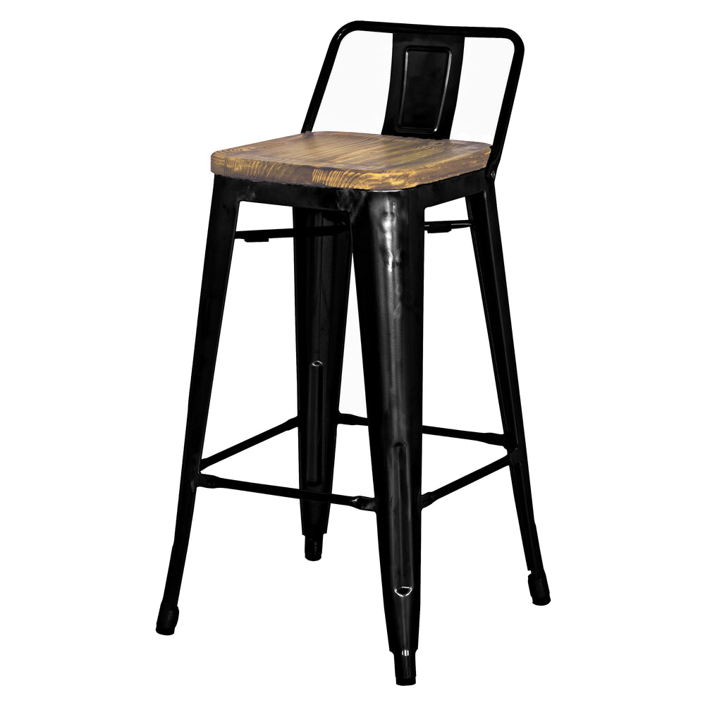 Metropolis Low-Back Counter Stool Set of 4 - Stylish Retro Design for Modern Dining Spaces