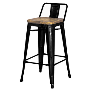 Metropolis Low-Back Counter Stool Set of 4 - Stylish Retro Design for Modern Dining Spaces