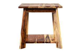 Porter Designs Kalispell Solid Sheesham Wood Natural End Table Natural 05-116-07-PDU113