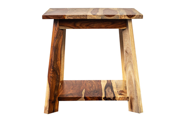 Porter Designs Kalispell Solid Sheesham Wood Natural End Table Natural 05-116-07-PDU113