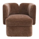 Contemporary Shelter-back Accent Chair, Brown