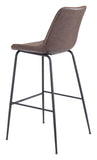 Zuo Modern Byron 100% Polyurethane, Plywood, Steel Modern Commercial Grade Barstool Brown, Black 100% Polyurethane, Plywood, Steel