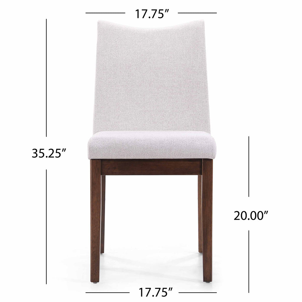 Dimitri Light Beige Fabric with Walnut Finish Dining Chairs Noble House
