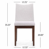 Dimitri Light Beige Fabric with Walnut Finish Dining Chairs Noble House