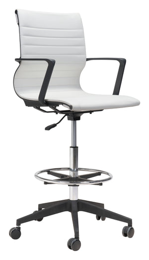 Zuo Modern Stacy 100% Polyurethane, Steel, Nylon Modern Commercial Grade Office Chair White, Black, Chrome 100% Polyurethane, Steel, Nylon