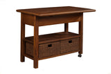 Alpine Furniture Caldwell Kitchen Cart, Antique Cappuccino 6079-05 Antique Cappuccino Acacia Solids & Veneer 28 x 48 x 36