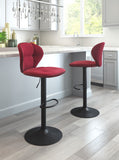 Zuo Modern Salem 100% Polyester, Plywood, Steel Modern Commercial Grade Barstool Red, Black 100% Polyester, Plywood, Steel