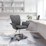 Zuo Modern Specify 100% Polyurethane, Plywood, Steel Modern Commercial Grade Office Chair Gray, Chrome 100% Polyurethane, Plywood, Steel