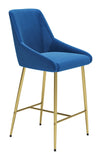 English Elm EE2885 100% Polyester, Plywood, Steel Modern Commercial Grade Counter Chair Navy, Gold 100% Polyester, Plywood, Steel