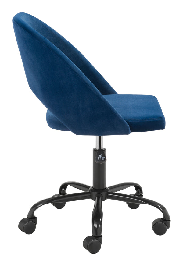 Zuo Modern Treibh 100% Polyester, Plywood, Steel Modern Commercial Grade Office Chair Blue, Black 100% Polyester, Plywood, Steel
