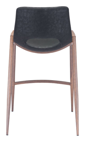 Zuo Modern Desi 100% Polyurethane, Plywood, Steel Modern Commercial Grade Counter Stool Set - Set of 2 Black, Walnut 100% Polyurethane, Plywood, Steel