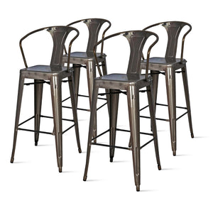 Metropolis Metal Counter Stool - Set of 4 - Gunmetal