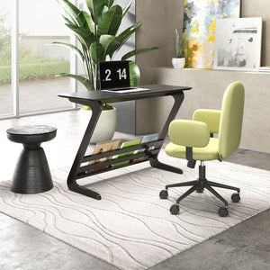 Zuo Modern Zoroastria MDF, Rubberwood Scandinavian Commercial Grade Desk Black MDF, Rubberwood