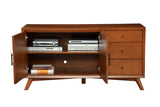 Alpine Furniture Flynn Sideboard, Acorn 966-64 Acorn Mahogany Solids & Okoume Veneer 58 x 19 x 30