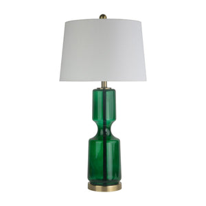 Sagebrook Home Contemporary Glass 30" Table Lamp, Green 51242 Green Glass