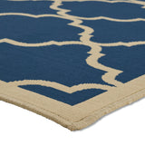 Noble House Joselyn Indoor/ Outdoor Geometric 8 x 11 Area Rug, Navy and Ivory