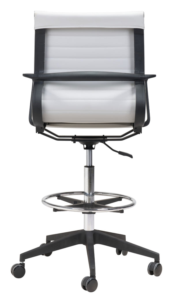 Zuo Modern Stacy 100% Polyurethane, Steel, Nylon Modern Commercial Grade Office Chair White, Black, Chrome 100% Polyurethane, Steel, Nylon