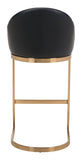 Zuo Modern Scott 100% Polyurethane, Plywood, Steel Modern Commercial Grade Barstool Black, Gold 100% Polyurethane, Plywood, Steel