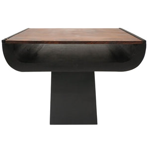 Sagebrook Home Contemporary Wood, 22"dx19"h Modern Side Table, Black/dk Brown 17624 Brown Mango Wood