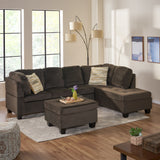 Canterbury Chocolate Fabric Sectional Set