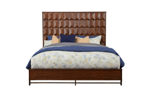 Trig Standard King Panel Bed - Urban Chic Design with Bronze Accents and Solid Pine Construction
