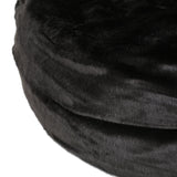 Knox Modern 3 Foot Faux Fur Bean Bag (Cover Only), Black Noble House