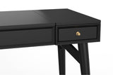 Alpine Furniture Flynn Bedroom Vanity, Black 966BLK-19 Black Mahogany Solids & Veneer 36 x 22 x 30