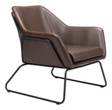 Zuo Modern Jose 100% Polyurethane, Plywood, Steel Modern Commercial Grade Accent Chair Brown, Black 100% Polyurethane, Plywood, Steel