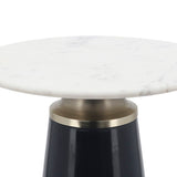 Sagebrook Home Contemporary Marble Top, 18"h Nebular Side Table, Blue 16571-05 Blue Glass