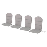 Noble House Malibu Outdoor Water-Resistant Adirondack Chair Cushions (Set of 4), Gray