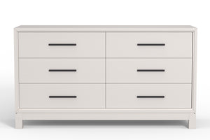 Nova Dresser in Chalk White - Luxurious Mahogany with Felt-Lined Drawers & Smooth Glides