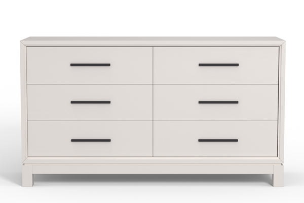 Nova Dresser in Chalk White - Luxurious Mahogany with Felt-Lined Drawers & Smooth Glides